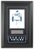 This is an original watercolor painting of the 2015 Kansas City Royals uniform.
