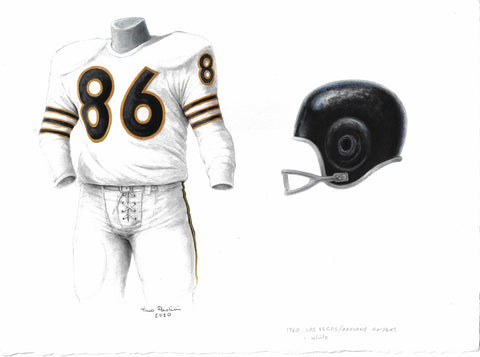Oakland Raiders 1960 white uniform - Heritage Sports Art - original watercolor artwork