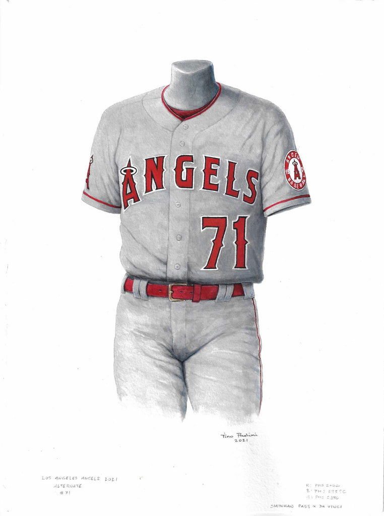 MLB Los Angeles Angels 2021 uniform original art – Heritage Sports Art