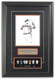This is an original watercolor painting of the 2017 Miami Marlins uniform.
