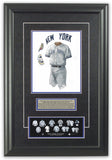 This is an original watercolor painting of the 2009 New York Yankees uniform.