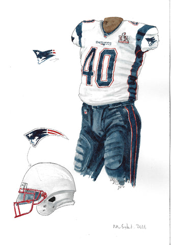 New England Patriots 2016 - Heritage Sports Art - original watercolor artwork