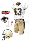 This is an original watercolor painting of the 2009 New Orleans Saints uniform.