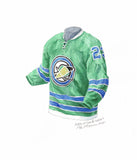 Oakland Seals - Defunct NHL Team 1968-69 - Heritage Sports Art - original watercolor artwork