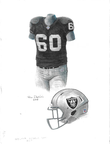 Oakland Raiders 2011 - Heritage Sports Art - original watercolor artwork