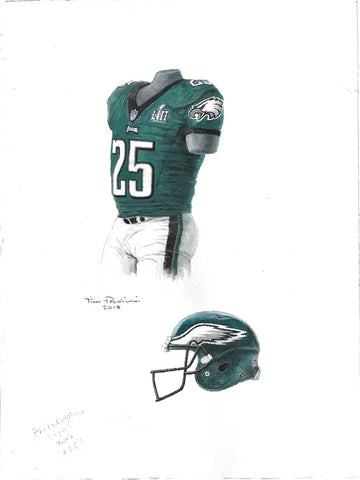 Philadelphia Eagles 2017 - Heritage Sports Art - original watercolor artwork