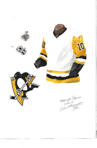Pittsburgh Penguins 2016-17 - Heritage Sports Art - original watercolor artwork