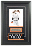 This is an original watercolor painting of the 2007 San Francisco Giants uniform.