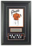 This is an original watercolor painting of the 2014 San Francisco Giants uniform.