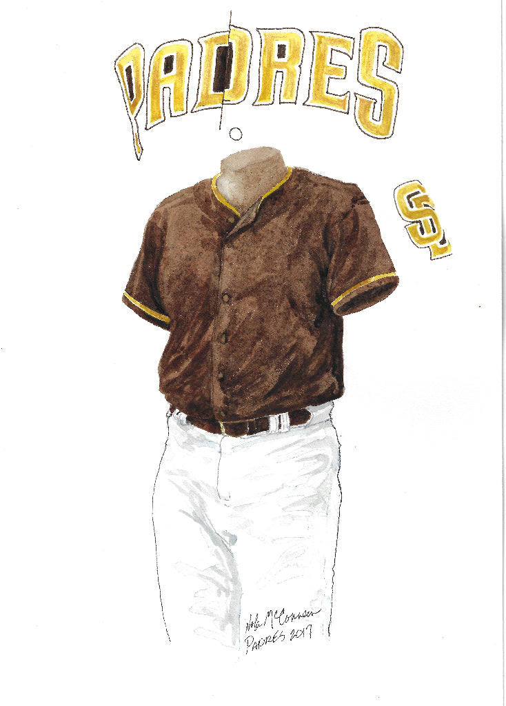 MLB San Diego Padres 2017 uniform original art – Heritage Sports Art