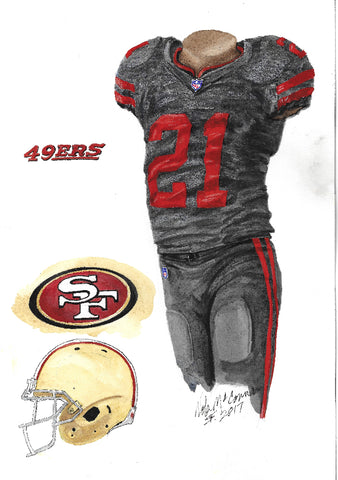 San Francisco 49ers 2017 - Heritage Sports Art - original watercolor artwork