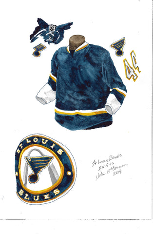St. Louis Blues 2015-16 - Heritage Sports Art - original watercolor artwork