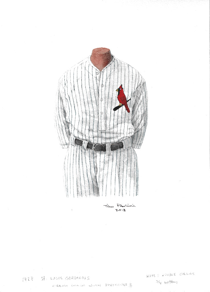 MLB St. Louis Cardinals 1928 uniform original art – Heritage Sports Art