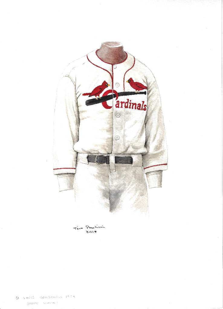 MLB St. Louis Cardinals 1934 uniform original art – Heritage Sports Art