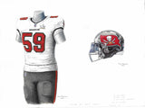 Tampa Bay Buccaneers 2020 white uniform - Heritage Sports Art - original watercolor artwork