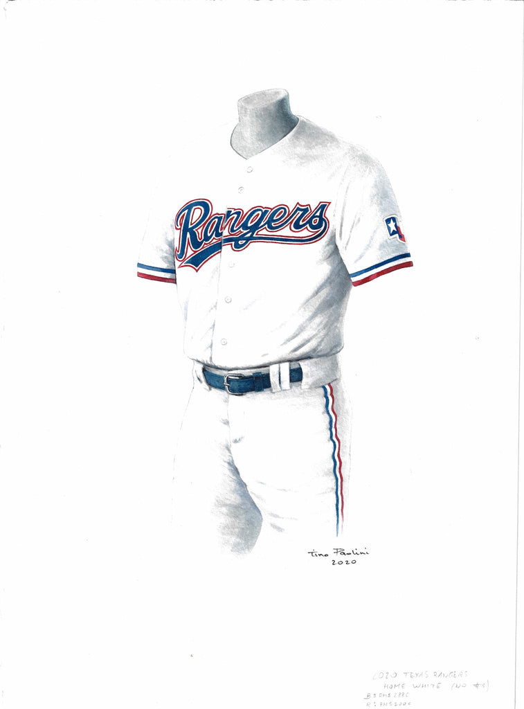 MLB Texas Rangers 2020 uniform original art – Heritage Sports Art