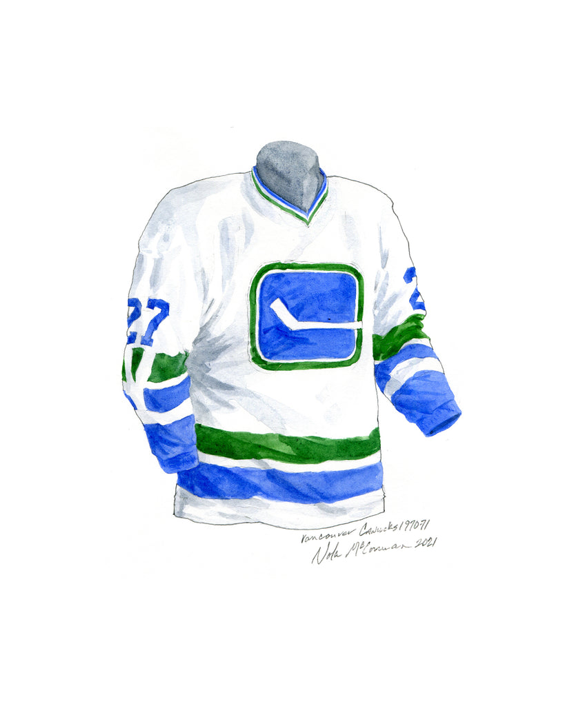 Vancouver Canucks 1970-71 jersey artwork, This is a highly …