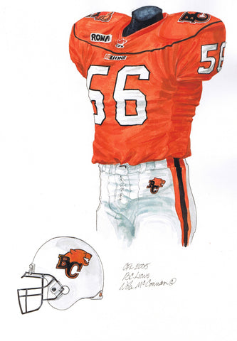 B.C. Lions 2005 - Heritage Sports Art - original watercolor artwork - 1