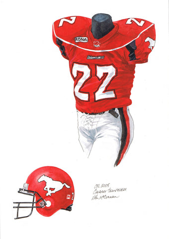 Calgary Stampeders 2005 - Heritage Sports Art - original watercolor artwork - 1