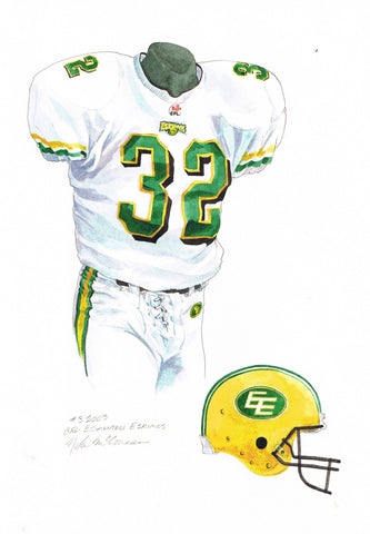 Edmonton Eskimos 2003 - Heritage Sports Art - original watercolor artwork - 1