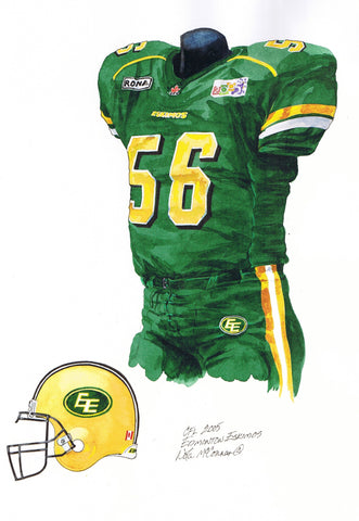 Edmonton Eskimos 2005 - Heritage Sports Art - original watercolor artwork - 1