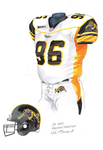 Hamilton Tiger-Cats 2005 - Heritage Sports Art - original watercolor artwork - 1