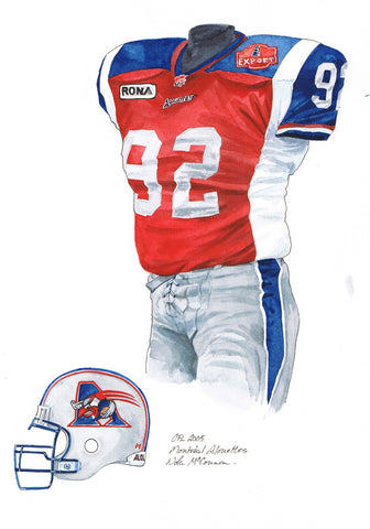 Montreal Alouettes 2005 - Heritage Sports Art - original watercolor artwork - 1