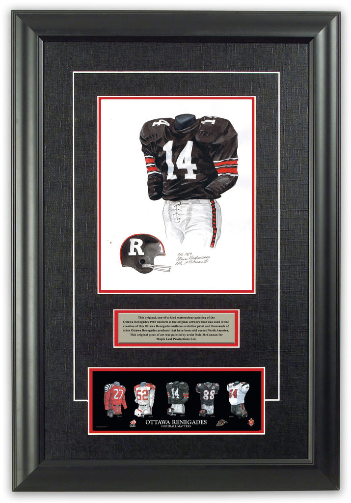 CFL Ottawa Rough Riders 1969 uniform original art – Heritage Sports Art
