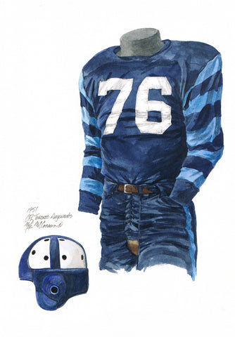 Toronto Argonauts 1951 - Heritage Sports Art - original watercolor artwork - 1