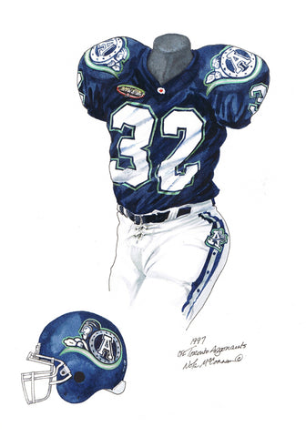 Toronto Argonauts 1997 - Heritage Sports Art - original watercolor artwork - 1