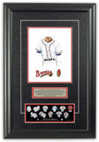 This is an original watercolor painting of the 1948 Atlanta Braves uniform.