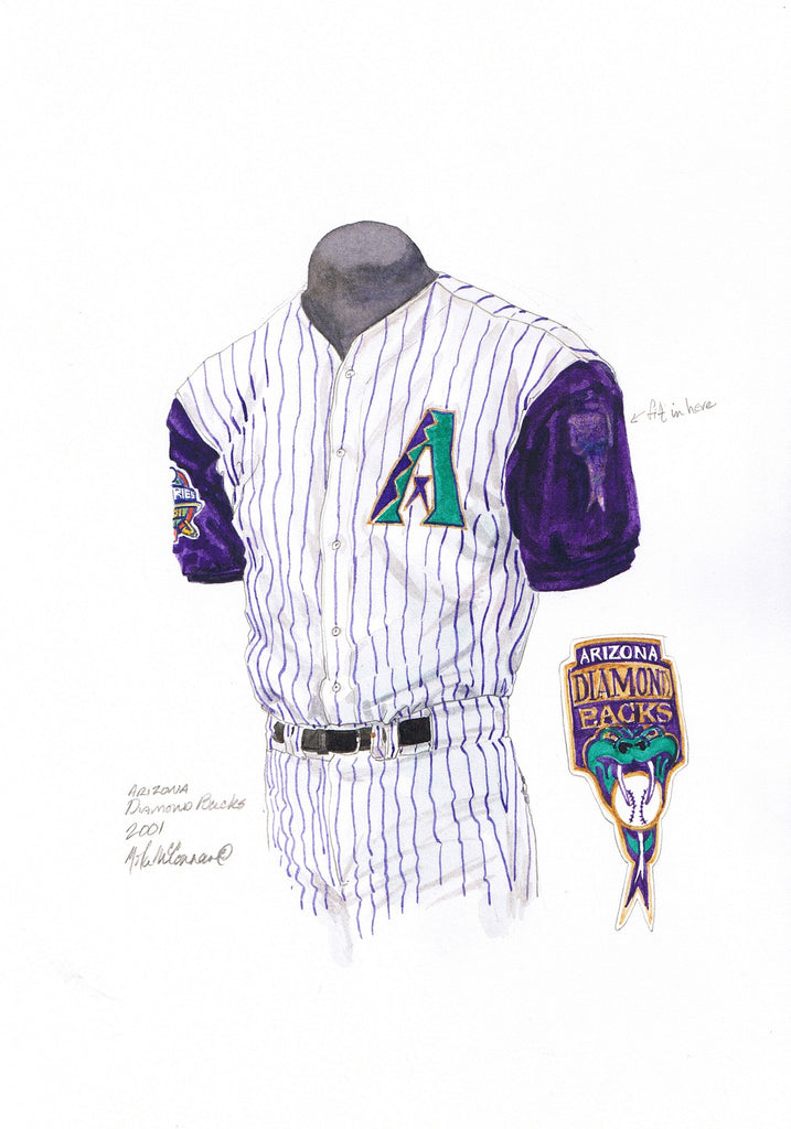 MLB Arizona Diamondbacks 2001 uniform original art – Heritage