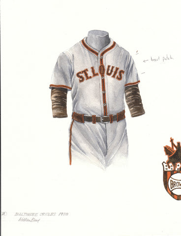 Baltimore Orioles 1938 - Heritage Sports Art - original watercolor artwork - 1