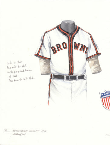 Baltimore Orioles 1944 - Heritage Sports Art - original watercolor artwork - 1