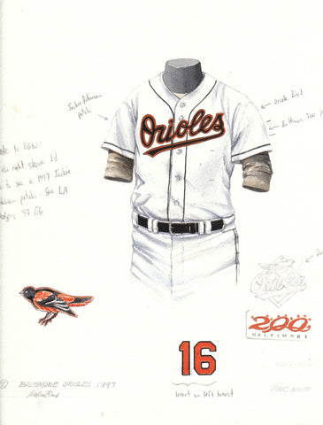 Baltimore Orioles 1997 - Heritage Sports Art - original watercolor artwork - 1