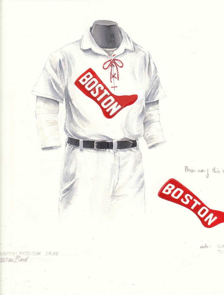 Boston Red Sox 1918 uniform artwork, This is a highly detai…