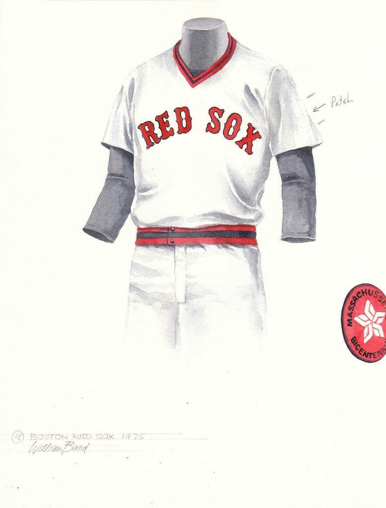 MLB Boston Red Sox 1975 uniform original art – Heritage Sports Art