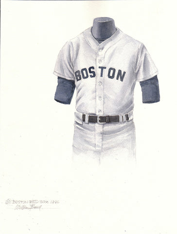 Boston Red Sox 1986 Grey - Heritage Sports Art - original watercolor artwork - 1