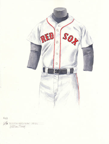 Boston Red Sox 1986 White - Heritage Sports Art - original watercolor artwork - 1