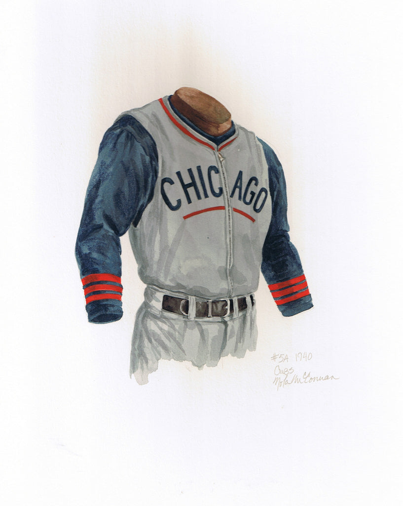 MLB Chicago Cubs 1940 uniform original art – Heritage Sports Art