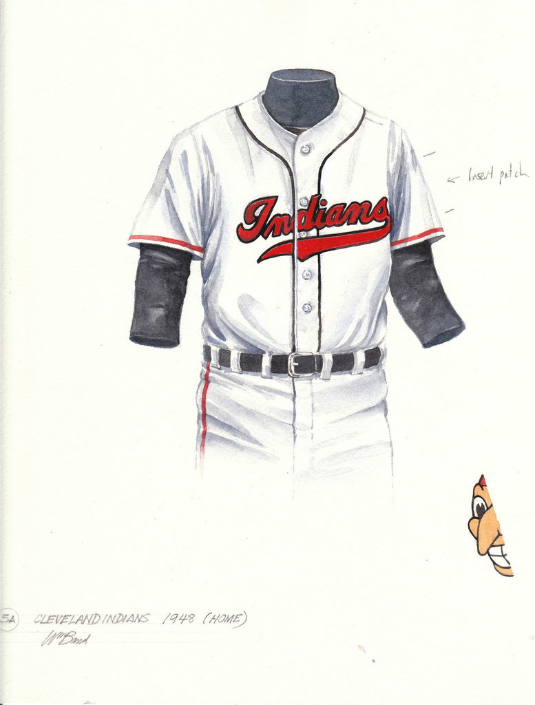 MLB Cleveland Guardians 1948 uniform original art – Heritage Sports Art