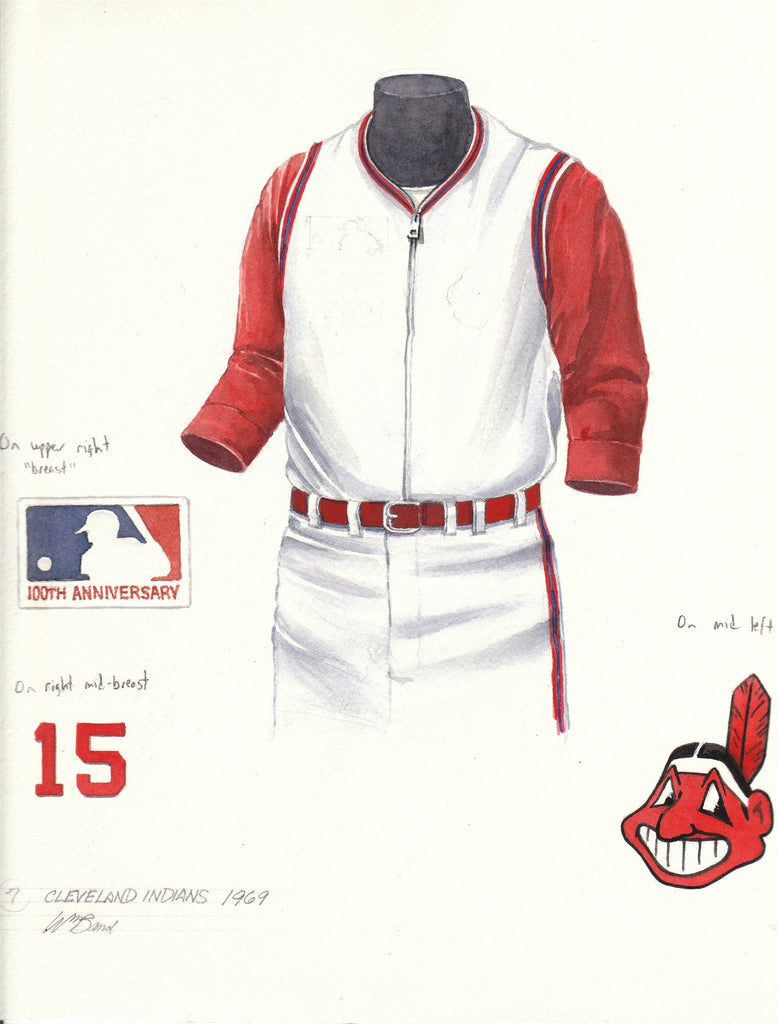 MLB Cleveland Guardians 1969 uniform original art – Heritage Sports Art