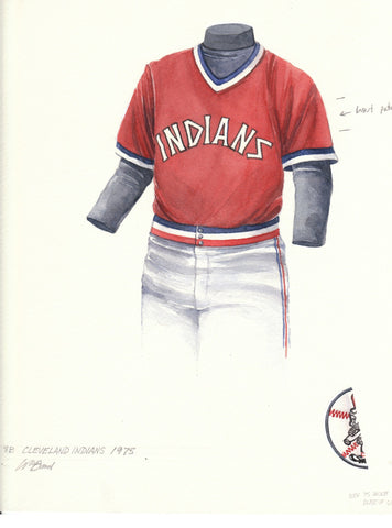 Cleveland Indians 1975 - Heritage Sports Art - original watercolor artwork - 1