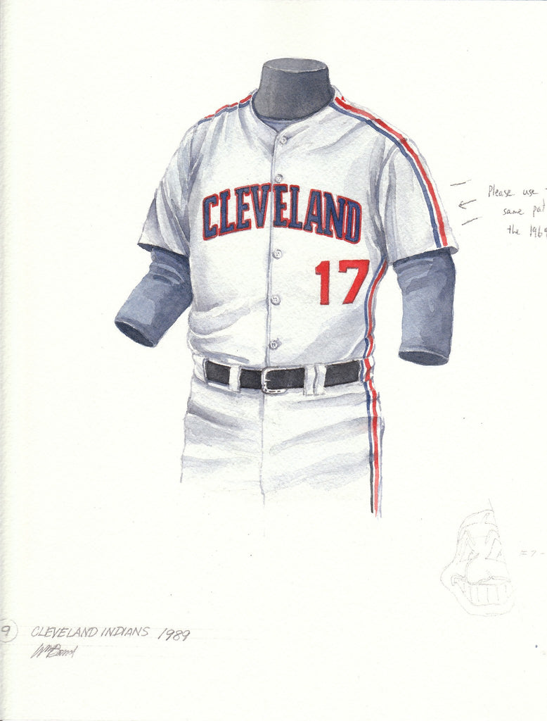 MLB Cleveland Guardians 1989 uniform original art – Heritage Sports Art