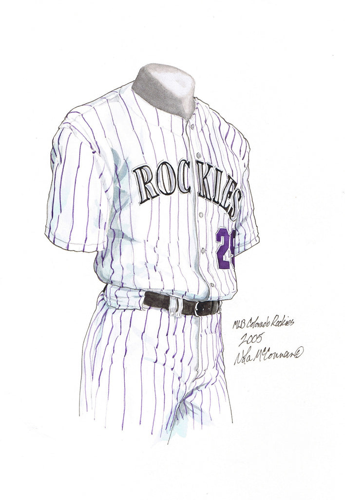 MLB Colorado Rockies 2005 uniform original art – Heritage Sports Art