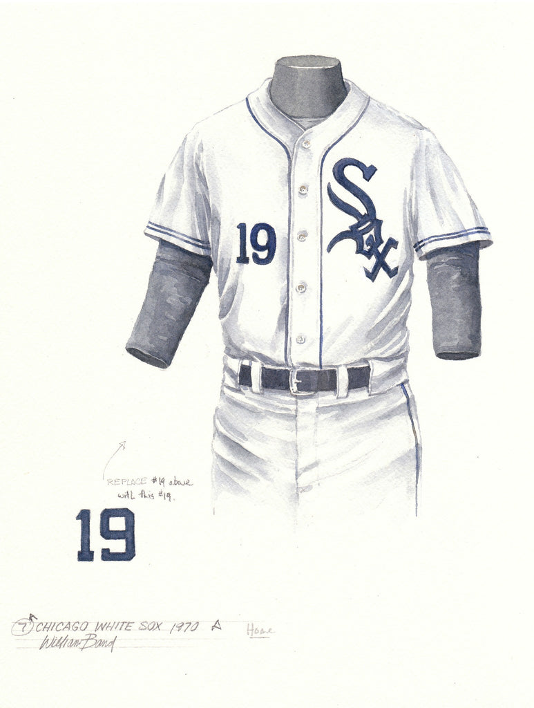 MLB Chicago White Sox 1970 uniform original art – Heritage Sports Art