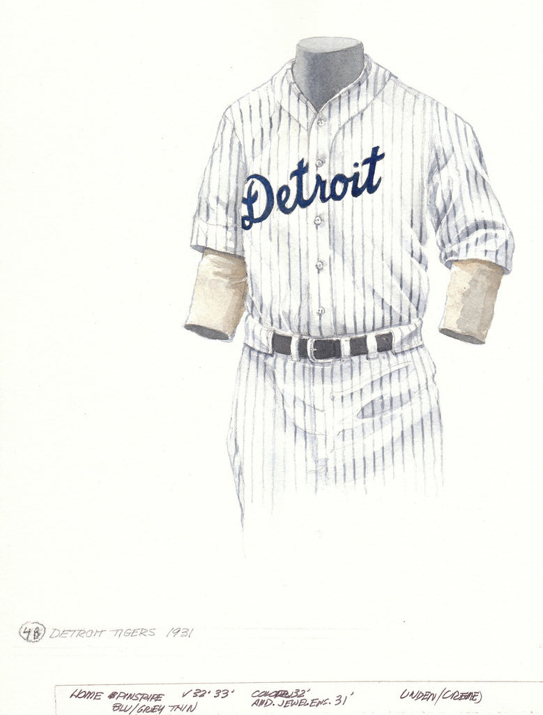 MLB Detroit Tigers 1931 uniform original art – Heritage Sports Art