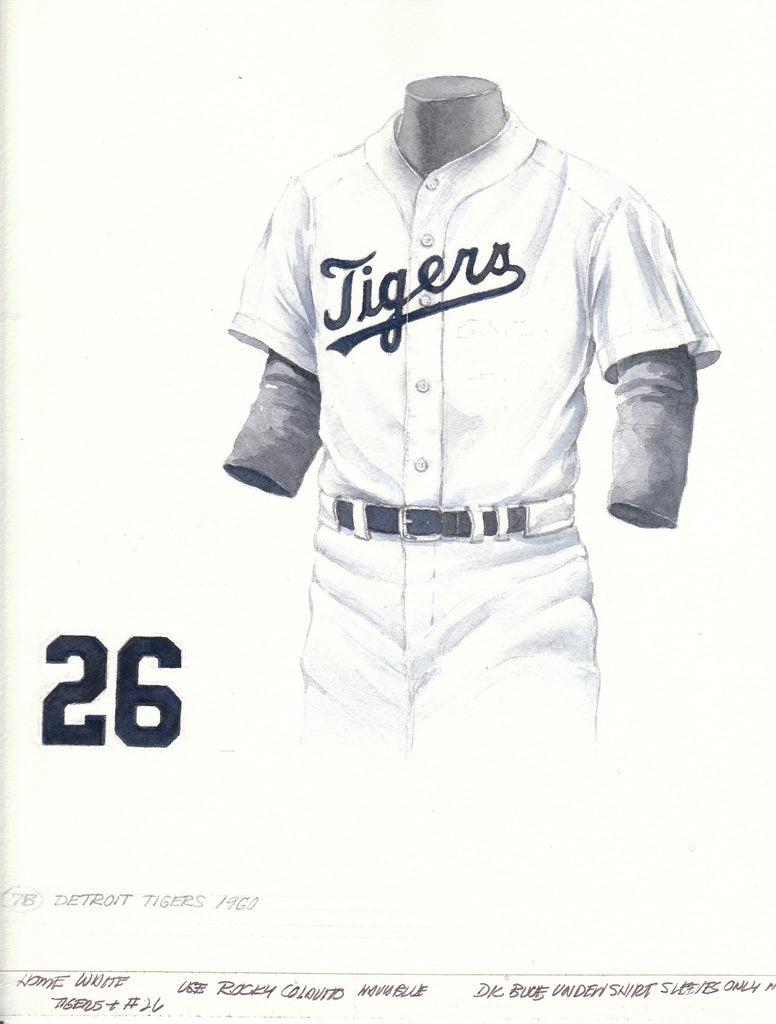 MLB Detroit Tigers 1960 uniform original art – Heritage Sports Art