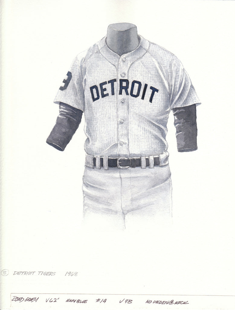 MLB Detroit Tigers 1968 uniform original art – Heritage Sports Art