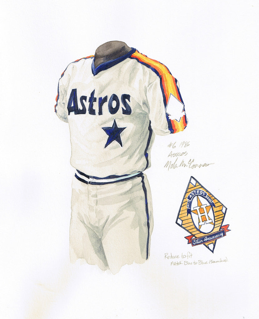 MLB Houston Astros 1986 uniform original art – Heritage Sports Art
